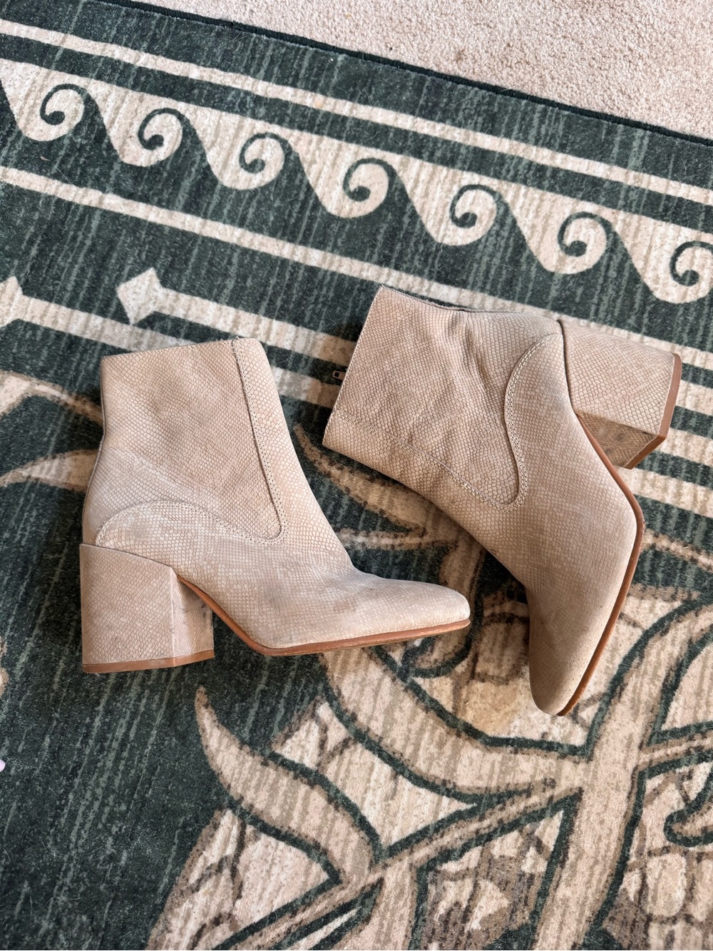Lucky Brand Beige Leather Ankle Boots